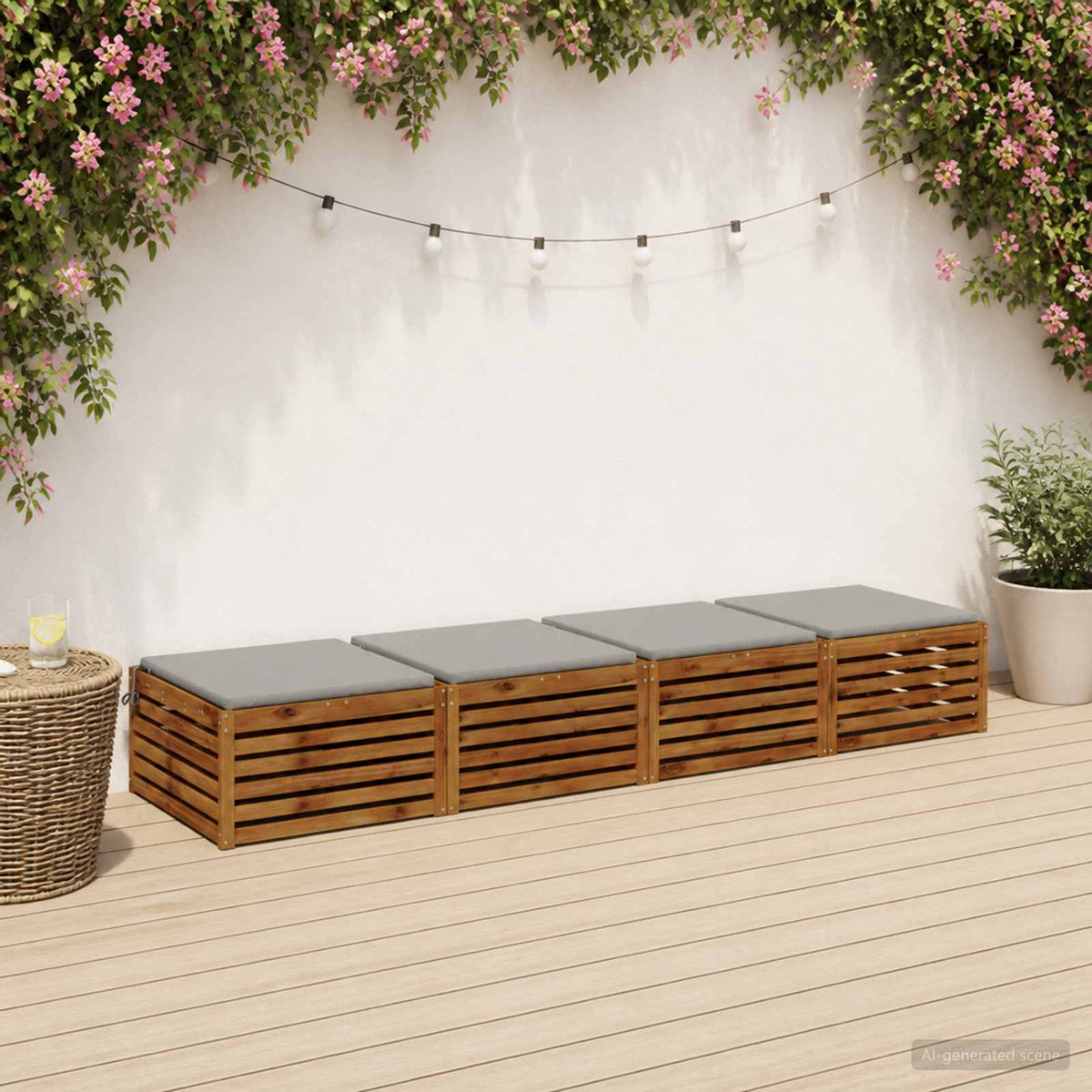 4-Piece Seat Cushions SOEST 4 pcs 100% Polyester Grey