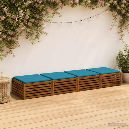 4-Piece Seat Cushions SOEST 4 pcs 100% Polyester Light Blue
