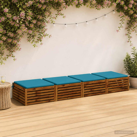 4-Piece Seat Cushions SOEST 4 pcs 100% Polyester Light Blue