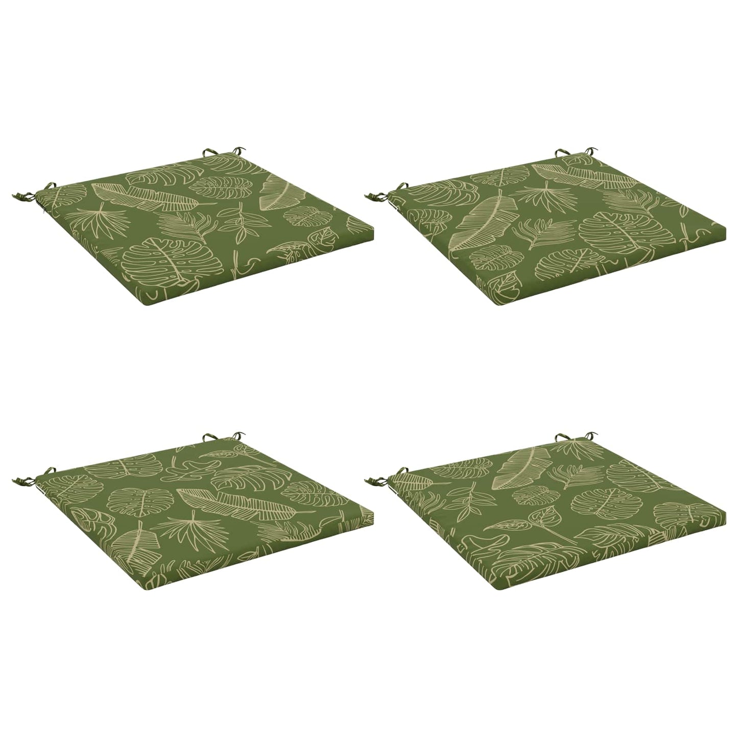 4-Piece Seat Cushions SOEST 4 pcs 100% Polyester Leaf Design