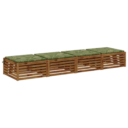 4-Piece Seat Cushions SOEST 4 pcs 100% Polyester Leaf Design