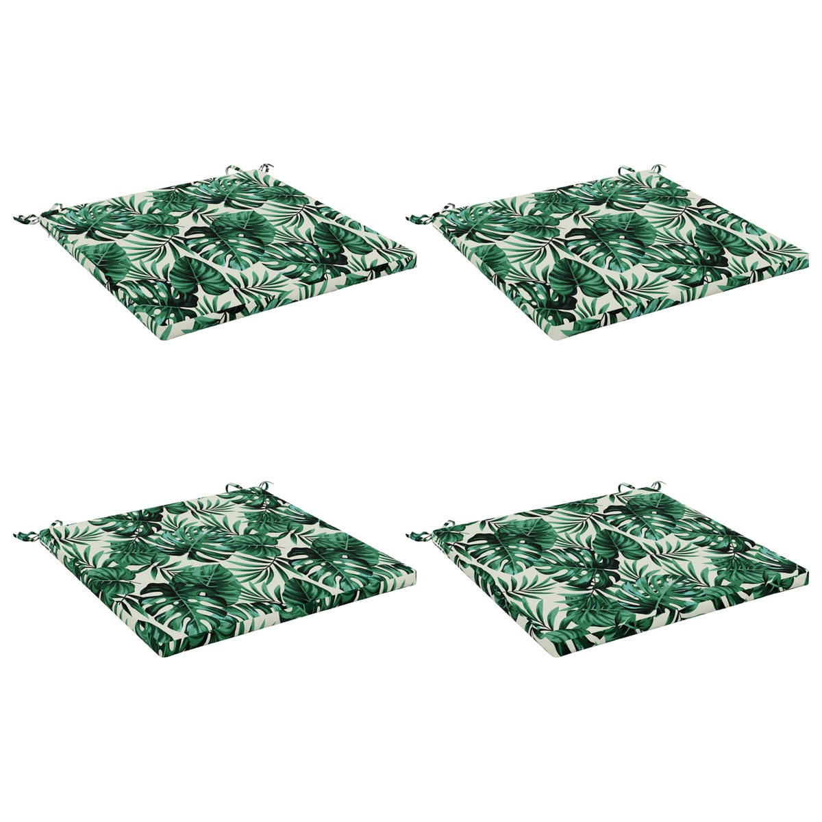 4-Piece Seat Cushions SOEST 4 pcs 100% Polyester Leaf Pattern