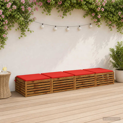 4-Piece Seat Cushions SOEST 4 pcs 100% Polyester Red
