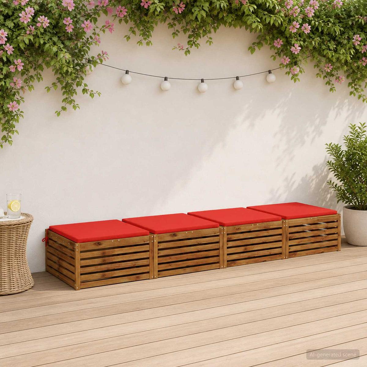 4-Piece Seat Cushions SOEST 4 pcs 100% Polyester Red