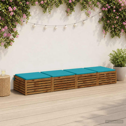 4-Piece Seat Cushions SOEST 4 pcs 100% Polyester Turquoise