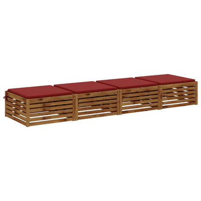4-Piece Seat Cushions SOEST 4 pcs 100% Polyester Wine Red