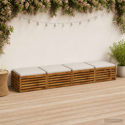 4-Piece Seat Cushions SOEST 4 pcs 100% Polyester White
