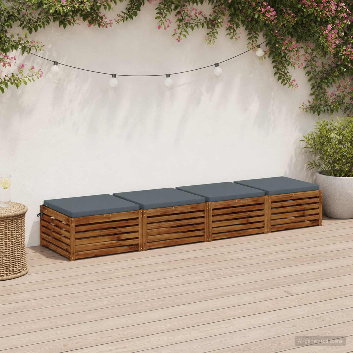4-Piece Seat Cushions SOEST 4 pcs 100% Polyester Blue