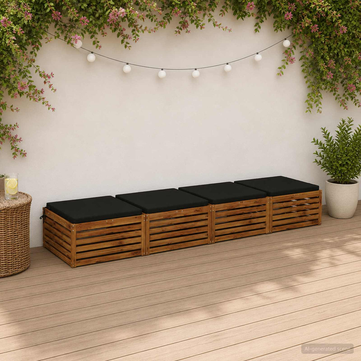 4-Piece Seat Cushions SOEST 4 pcs 100% Polyester Black