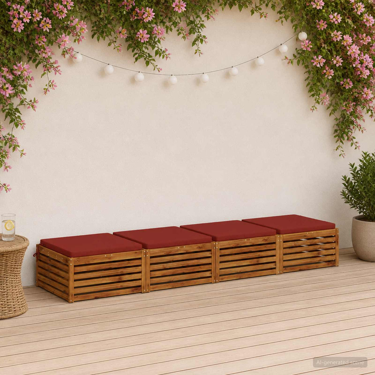 4-Piece Seat Cushions SOEST 4 pcs 100% Polyester Red