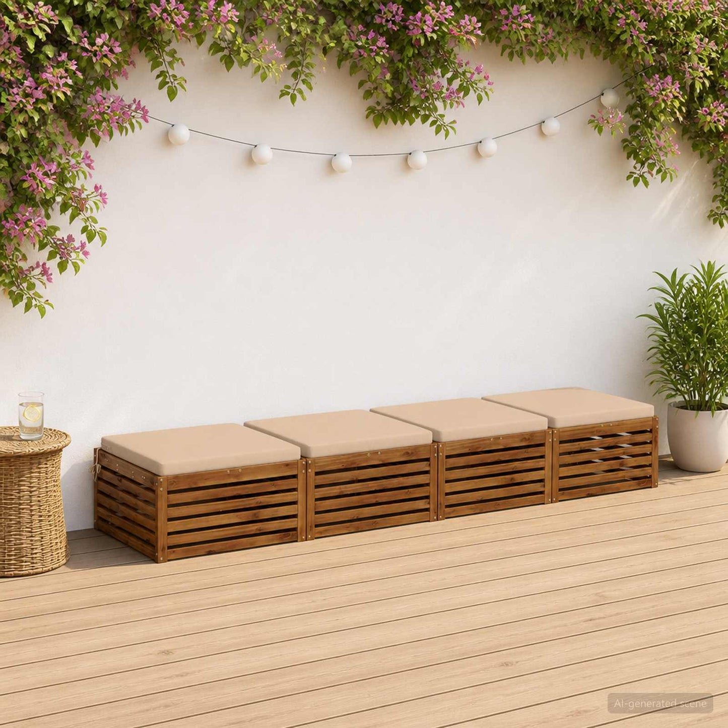 4-Piece Seat Cushions SOEST 4 pcs 100% Polyester Cream