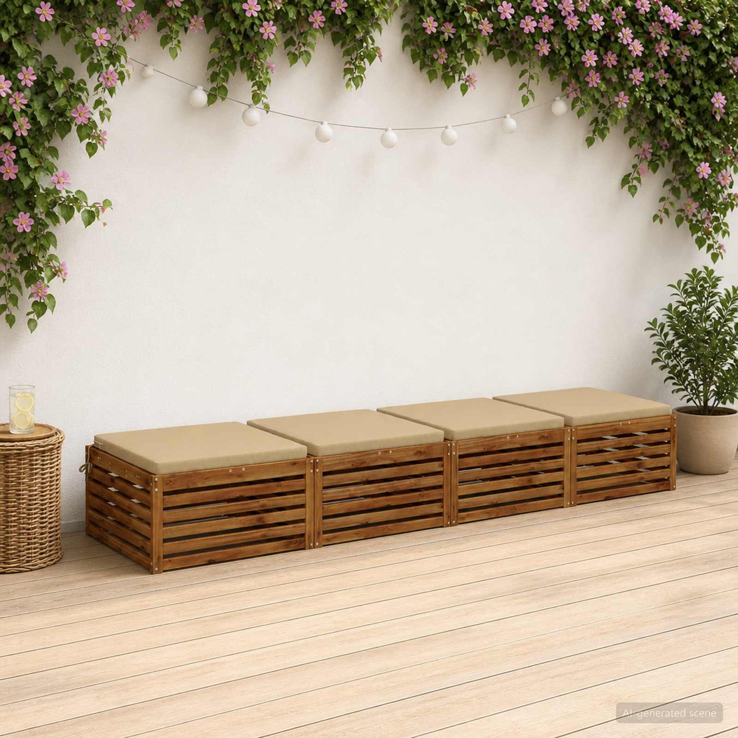 4-Piece Seat Cushions SOEST 4 pcs 100% Polyester Beige
