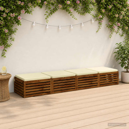 4-Piece Seat Cushions SOEST 4 pcs 100% Polyester Cream