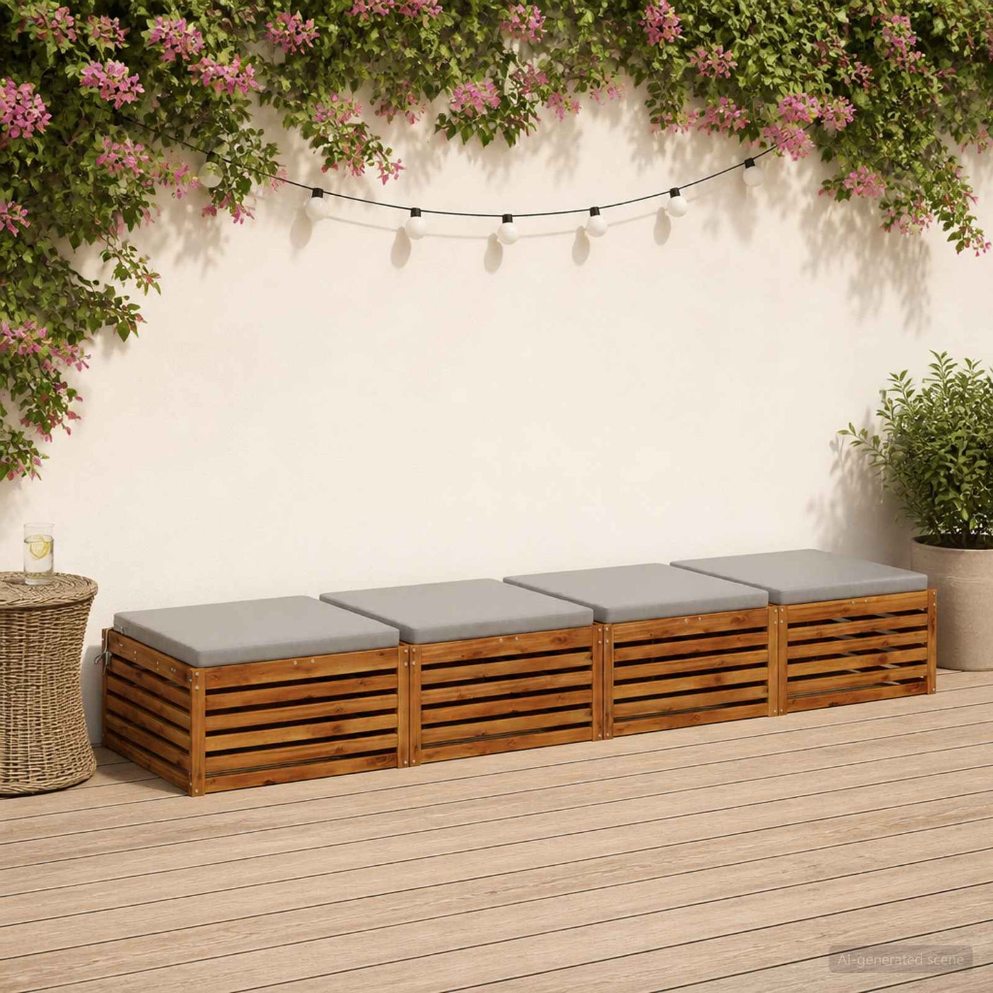 4-Piece Seat Cushions SOEST 4 pcs 100% Polyester Grey