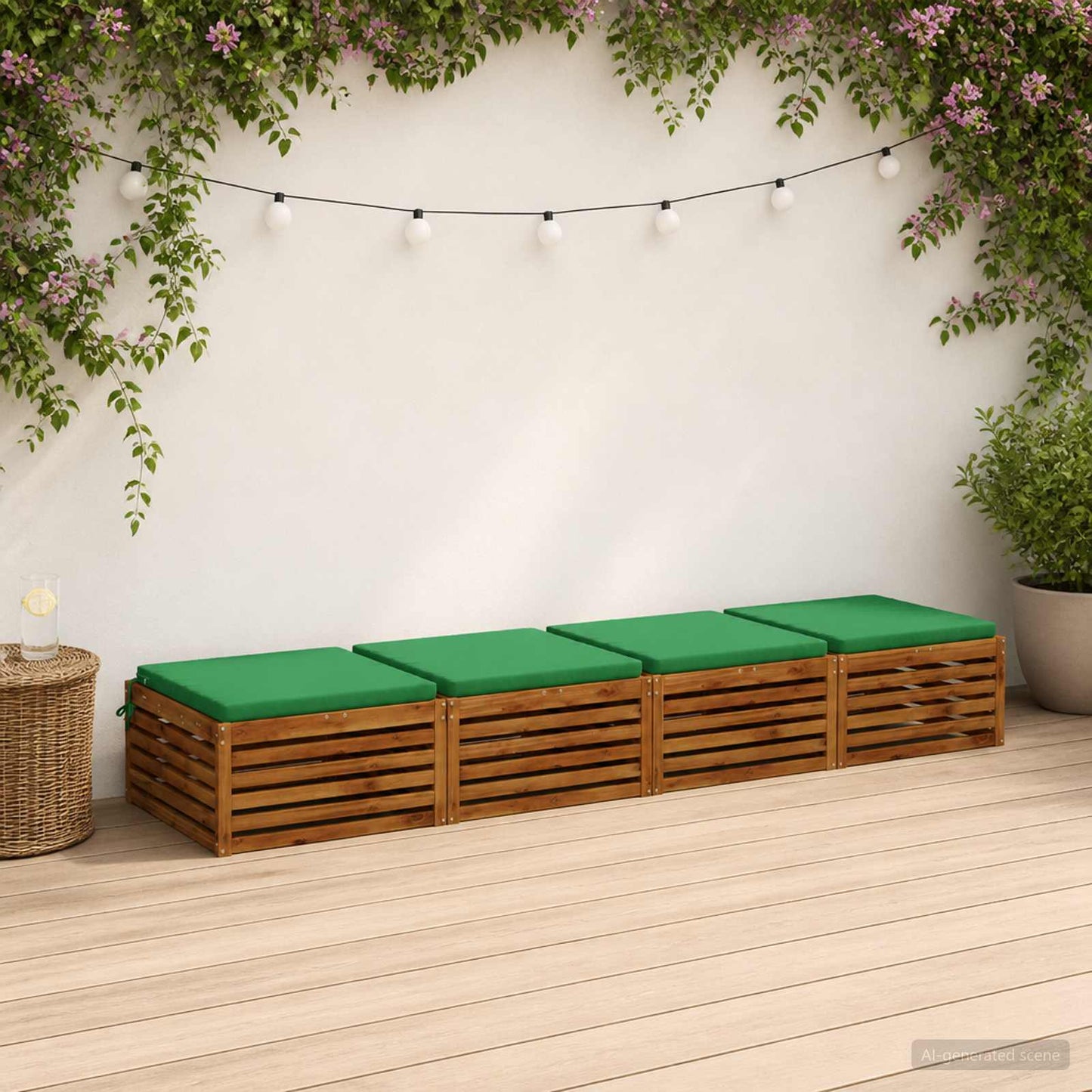 4-Piece Seat Cushions SOEST 4 pcs 100% Polyester Green