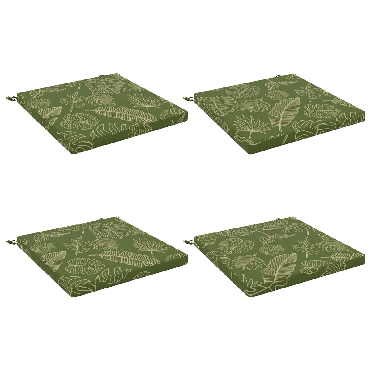 4-Piece Seat Cushions SOEST 4 pcs 100% Polyester Leaf Design