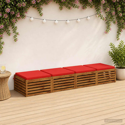 4-Piece Seat Cushions SOEST 4 pcs 100% Polyester Red