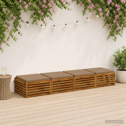4-Piece Seat Cushions SOEST 4 pcs 100% Polyester Taupe