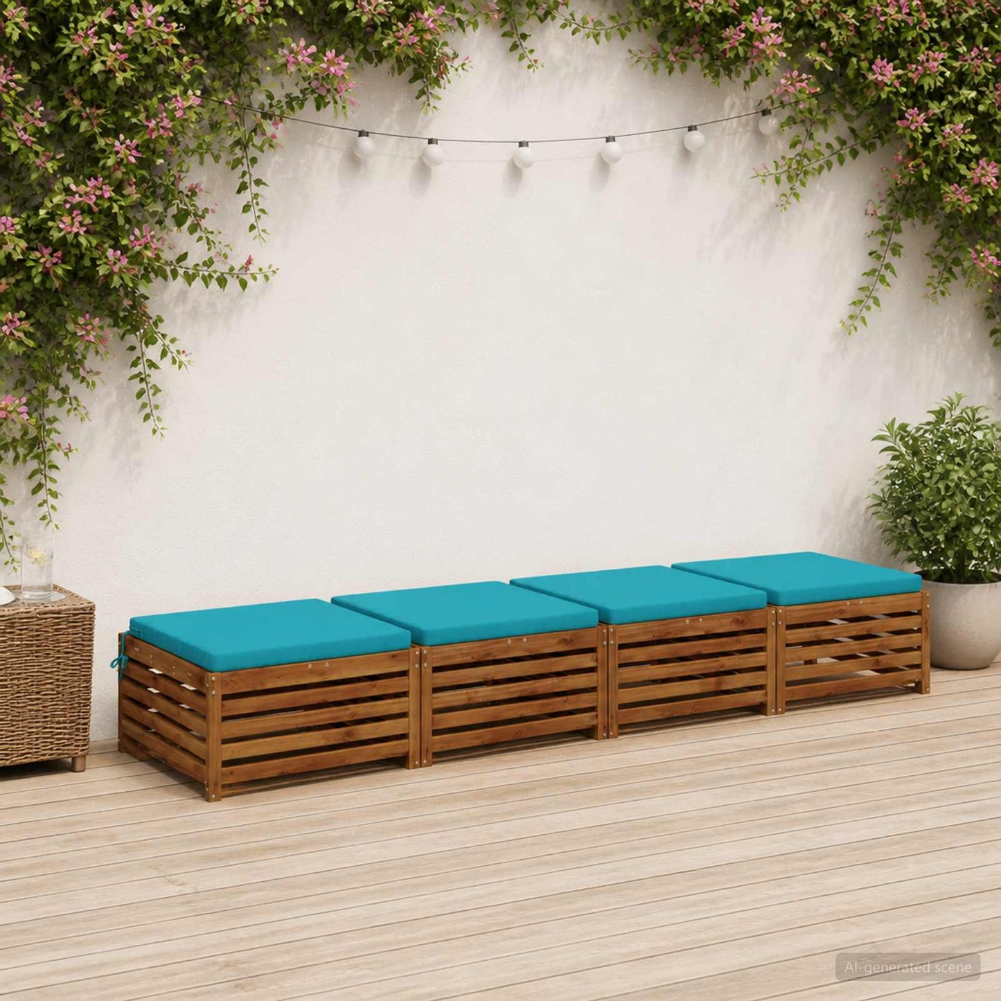 4-Piece Seat Cushions SOEST 4 pcs 100% Polyester Turquoise