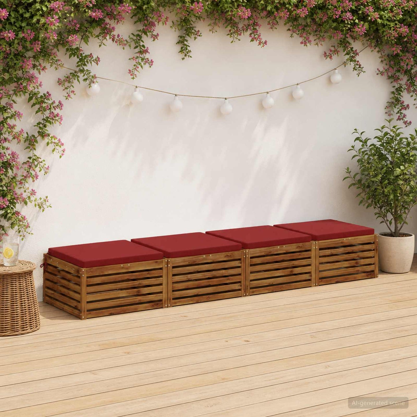 4-Piece Seat Cushions SOEST 4 pcs 100% Polyester Wine Red