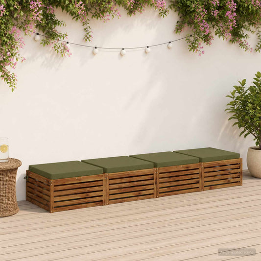 4-Piece Seat Cushions SOEST 4 pcs 100% Polyester Olive Green