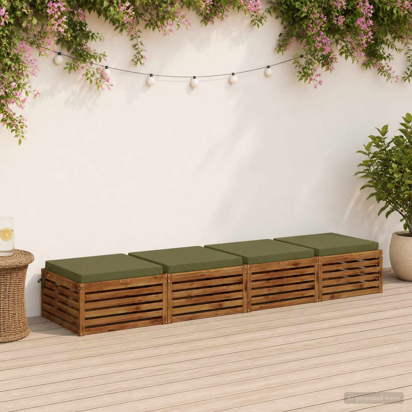 4-Piece Seat Cushions SOEST 4 pcs 100% Polyester Olive Green