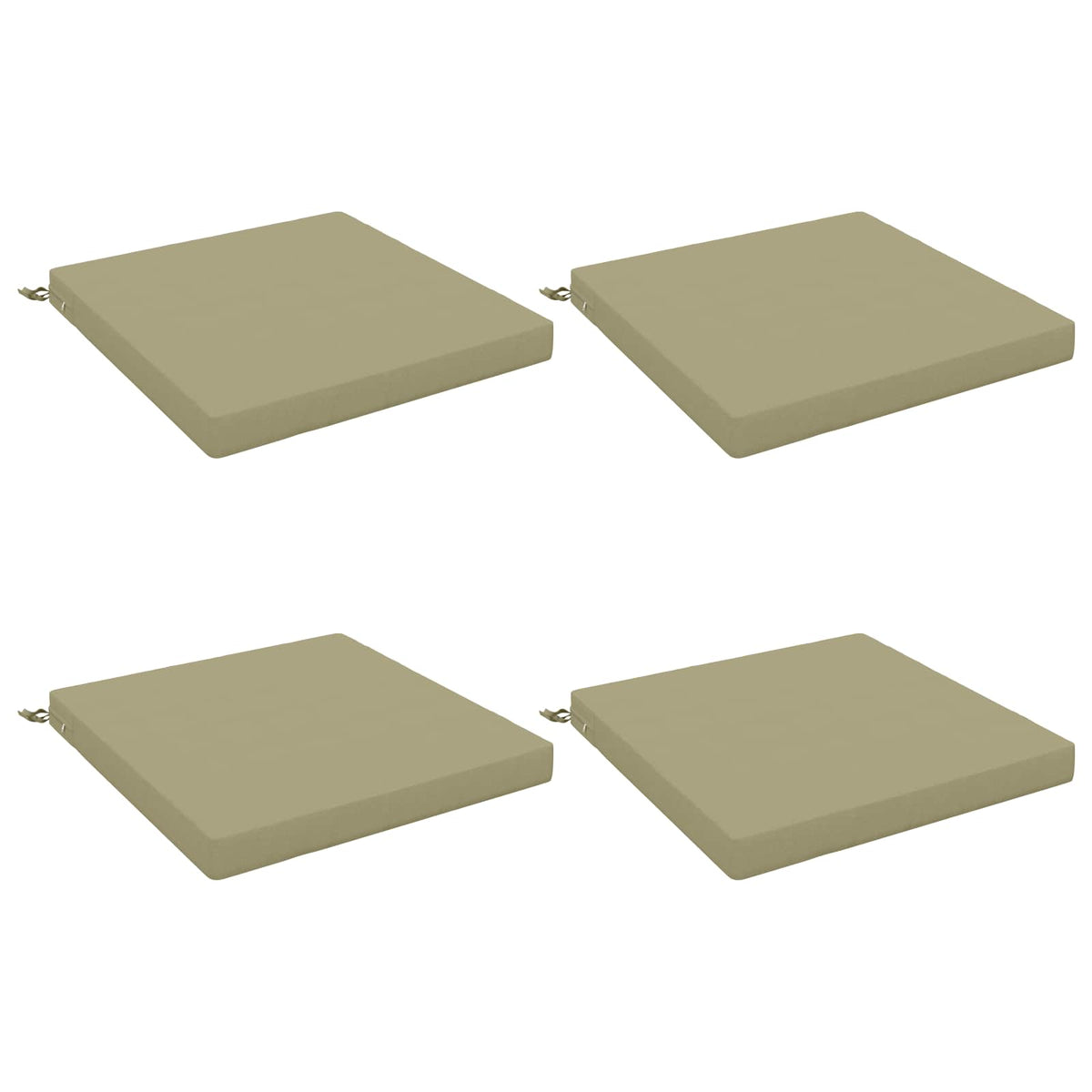 4-Piece Seat Cushions SOEST 4 pcs 100% Polyester Light Green