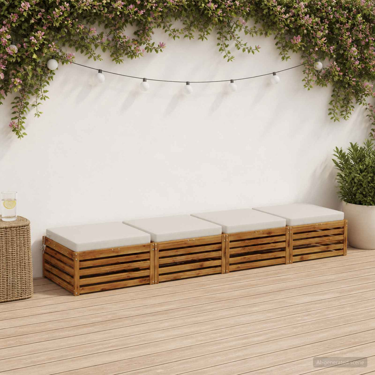 4-Piece Seat Cushions SOEST 4 pcs 100% Polyester White