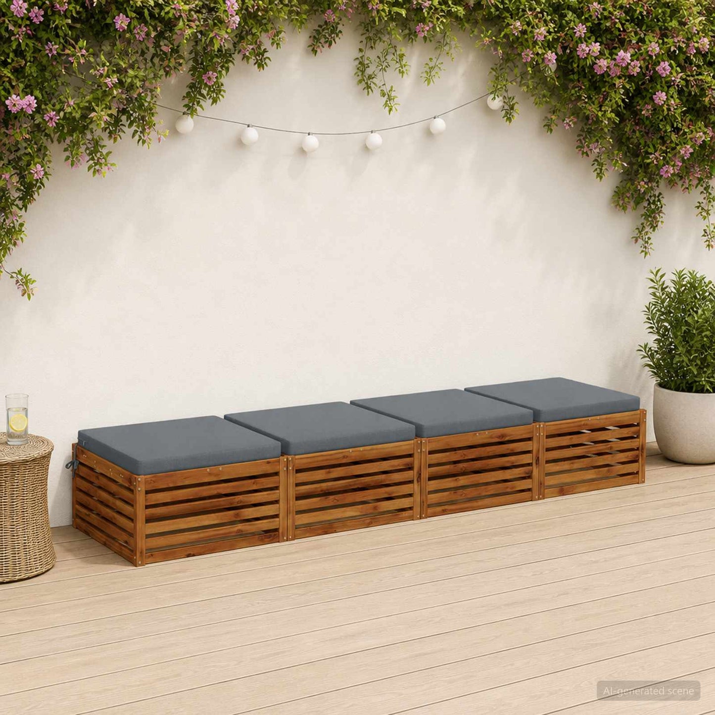 4-Piece Seat Cushions SOEST 4 pcs 100% Polyester Blue