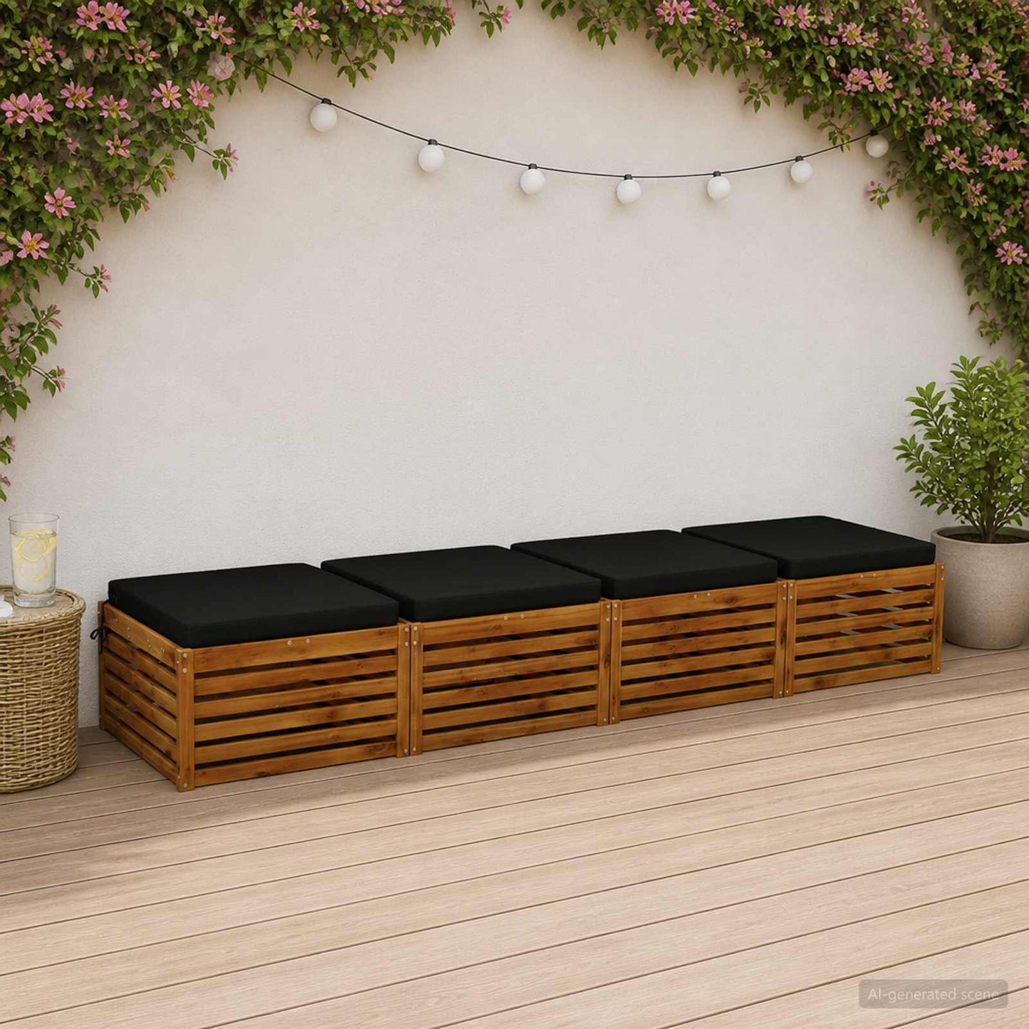 4-Piece Seat Cushions SOEST 4 pcs 100% Polyester Black