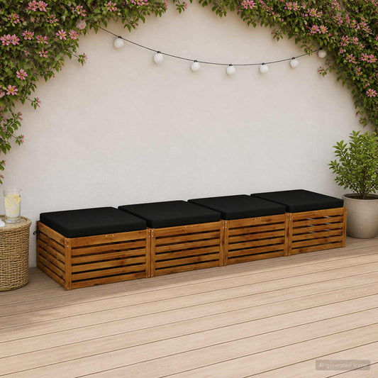 4-Piece Seat Cushions SOEST 4 pcs 100% Polyester Black