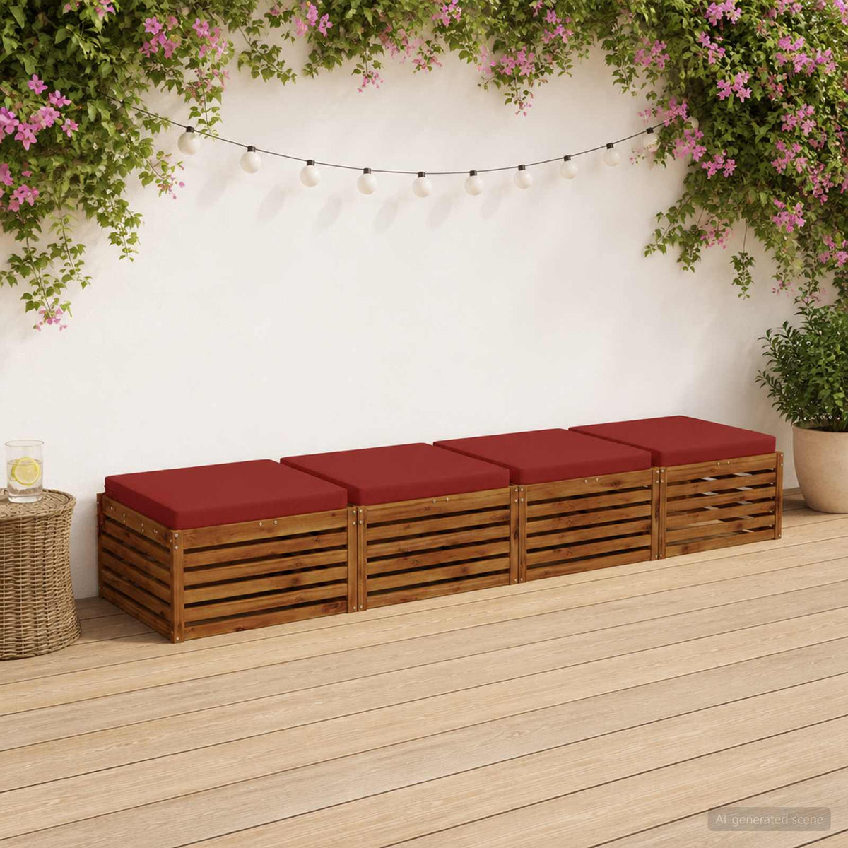 4-Piece Seat Cushions SOEST 4 pcs 100% Polyester Red