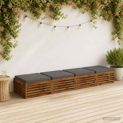 4-Piece Seat Cushions SOEST 4 pcs 100% Polyester Grey