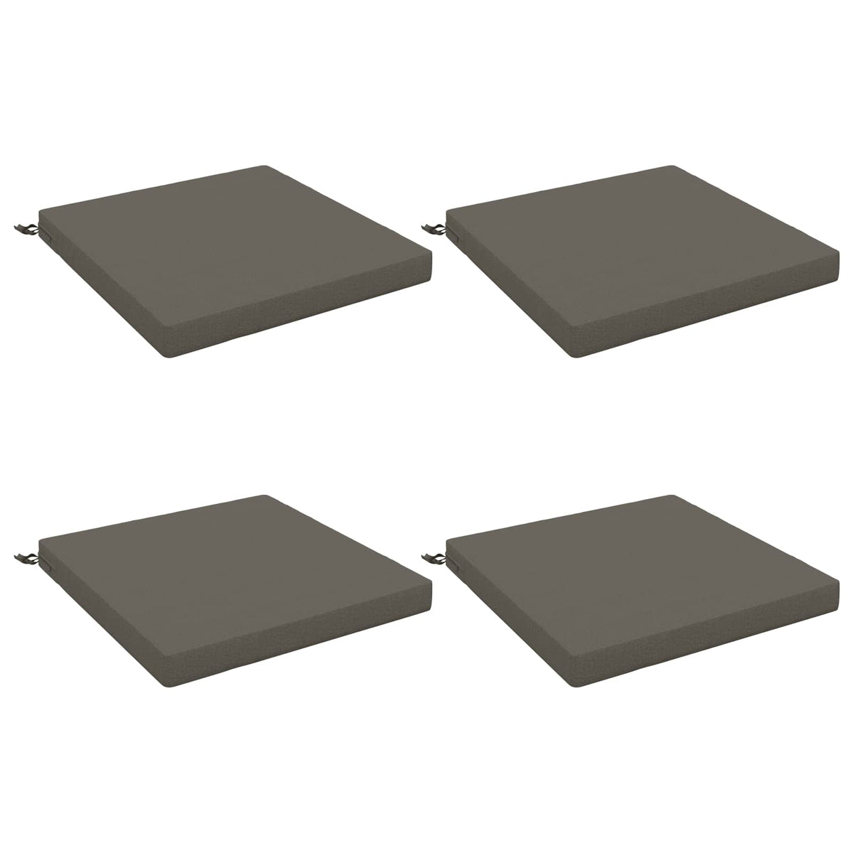 4-Piece Seat Cushions SOEST 4 pcs 100% Polyester Grey