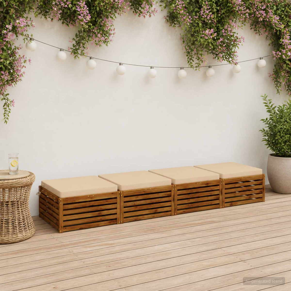 4-Piece Seat Cushions SOEST 4 pcs 100% Polyester Cream