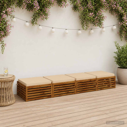 4-Piece Seat Cushions SOEST 4 pcs 100% Polyester Cream
