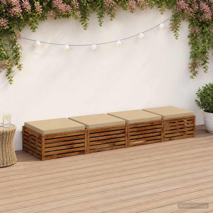 4-Piece Seat Cushions SOEST 4 pcs 100% Polyester Beige