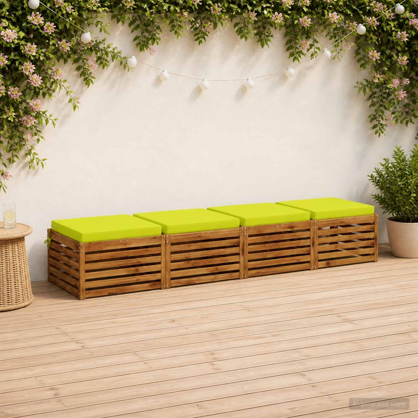 4-Piece Seat Cushions SOEST 4 pcs 100% Polyester Bright Green