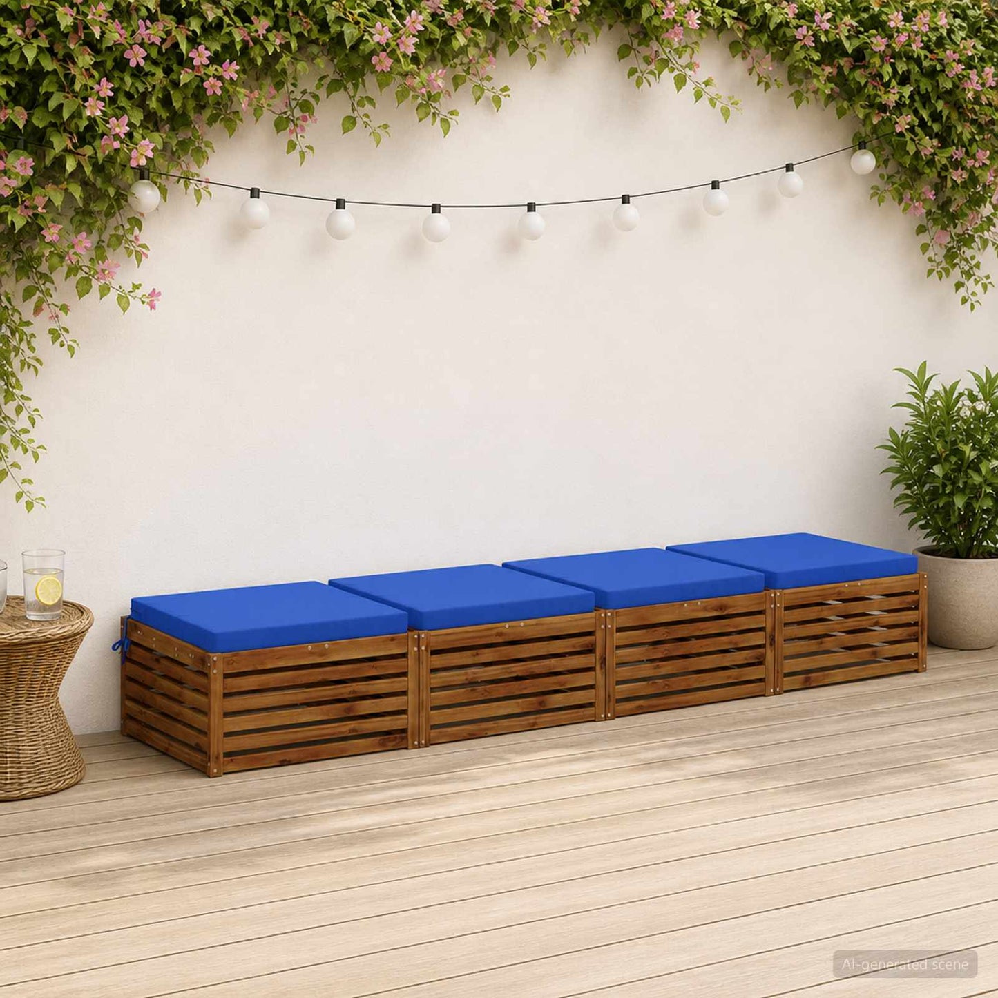 4-Piece Seat Cushions SOEST 4 pcs 100% Polyester Royal Blue