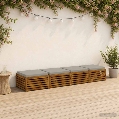 4-Piece Seat Cushions SOEST 4 pcs 100% Polyester Grey