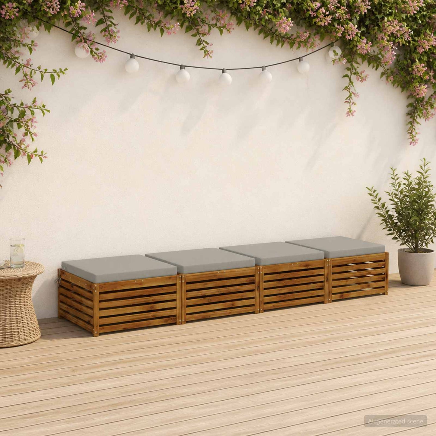 4-Piece Seat Cushions SOEST 4 pcs 100% Polyester Grey