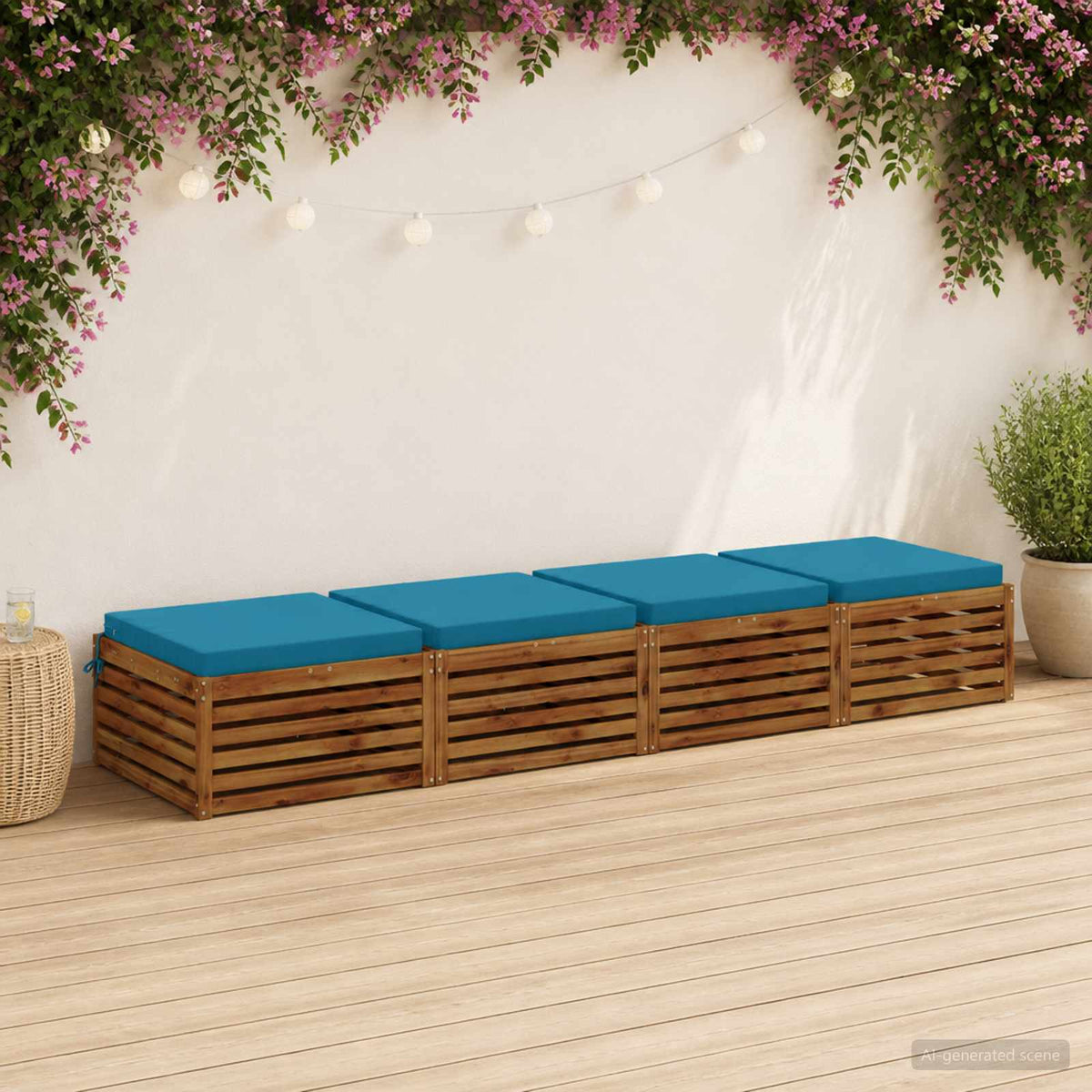 4-Piece Seat Cushions SOEST 4 pcs 100% Polyester Light Blue