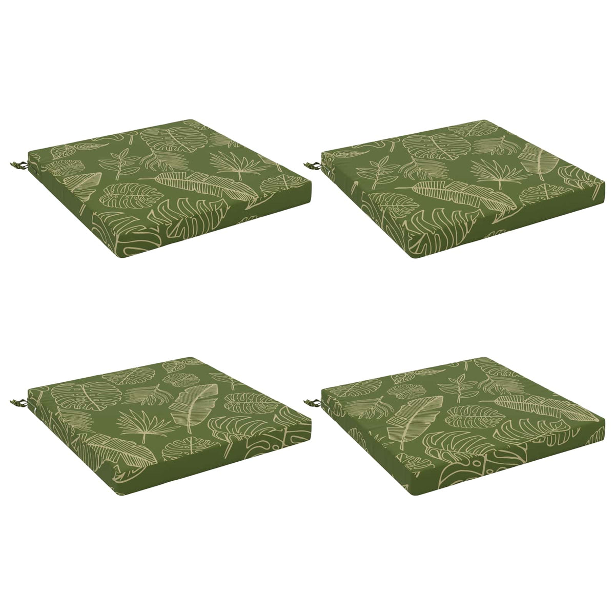 4-Piece Seat Cushions SOEST 4 pcs 100% Polyester Leaf Design