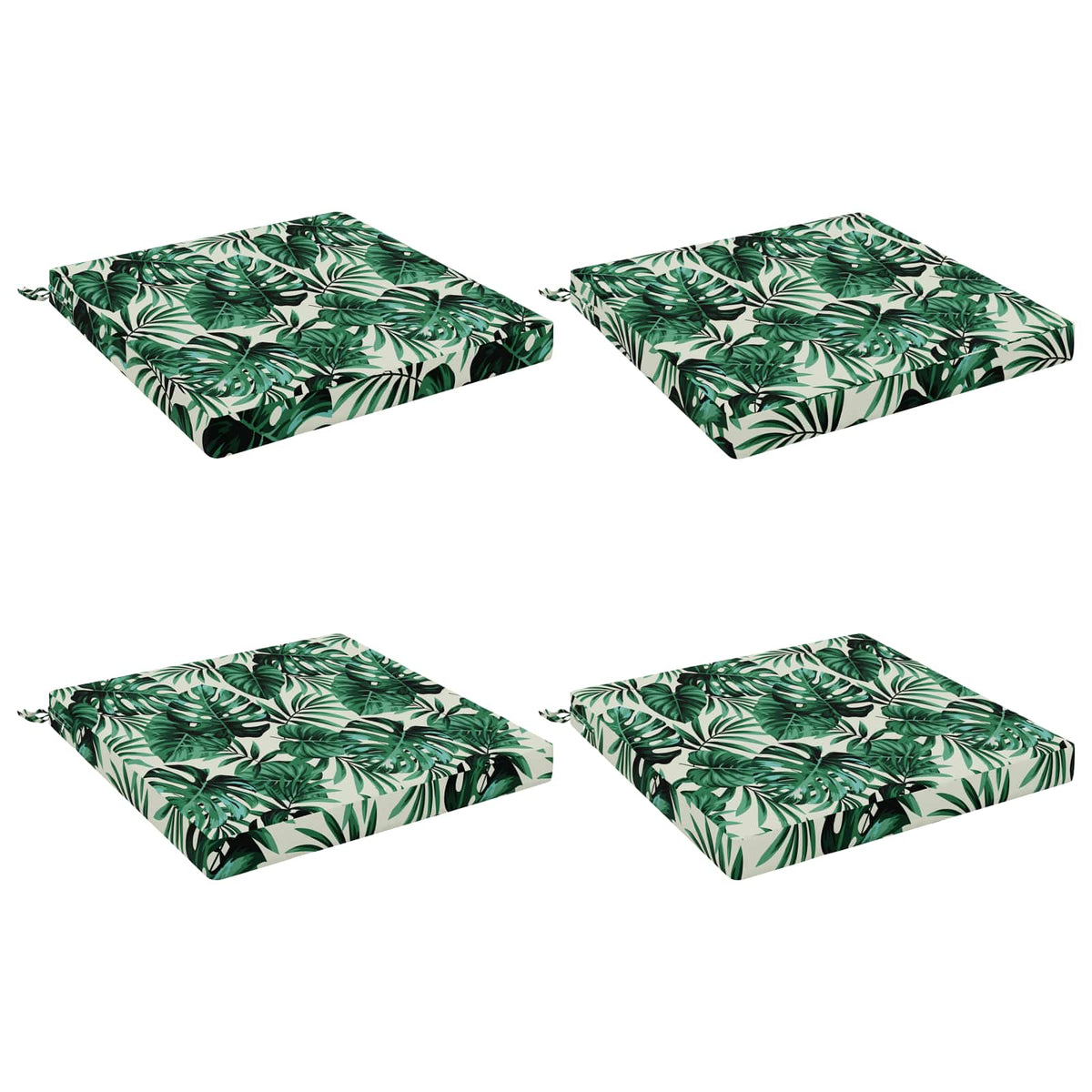 4-Piece Seat Cushions SOEST 4 pcs 100% Polyester Leaf Pattern