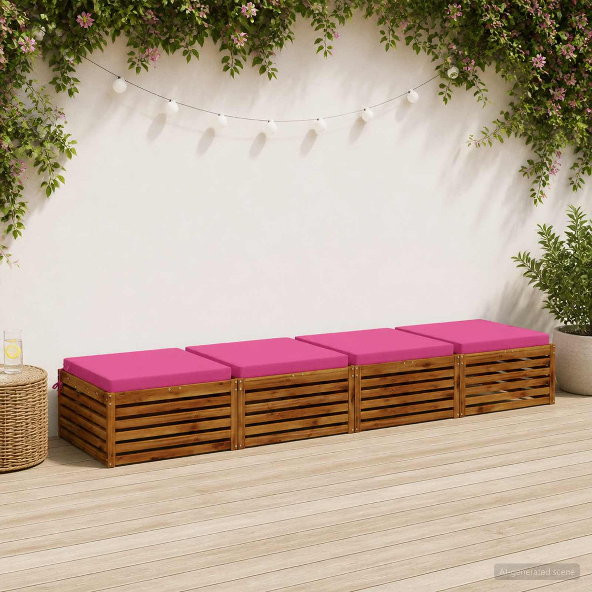 4-Piece Seat Cushions SOEST 4 pcs 100% Polyester Pink