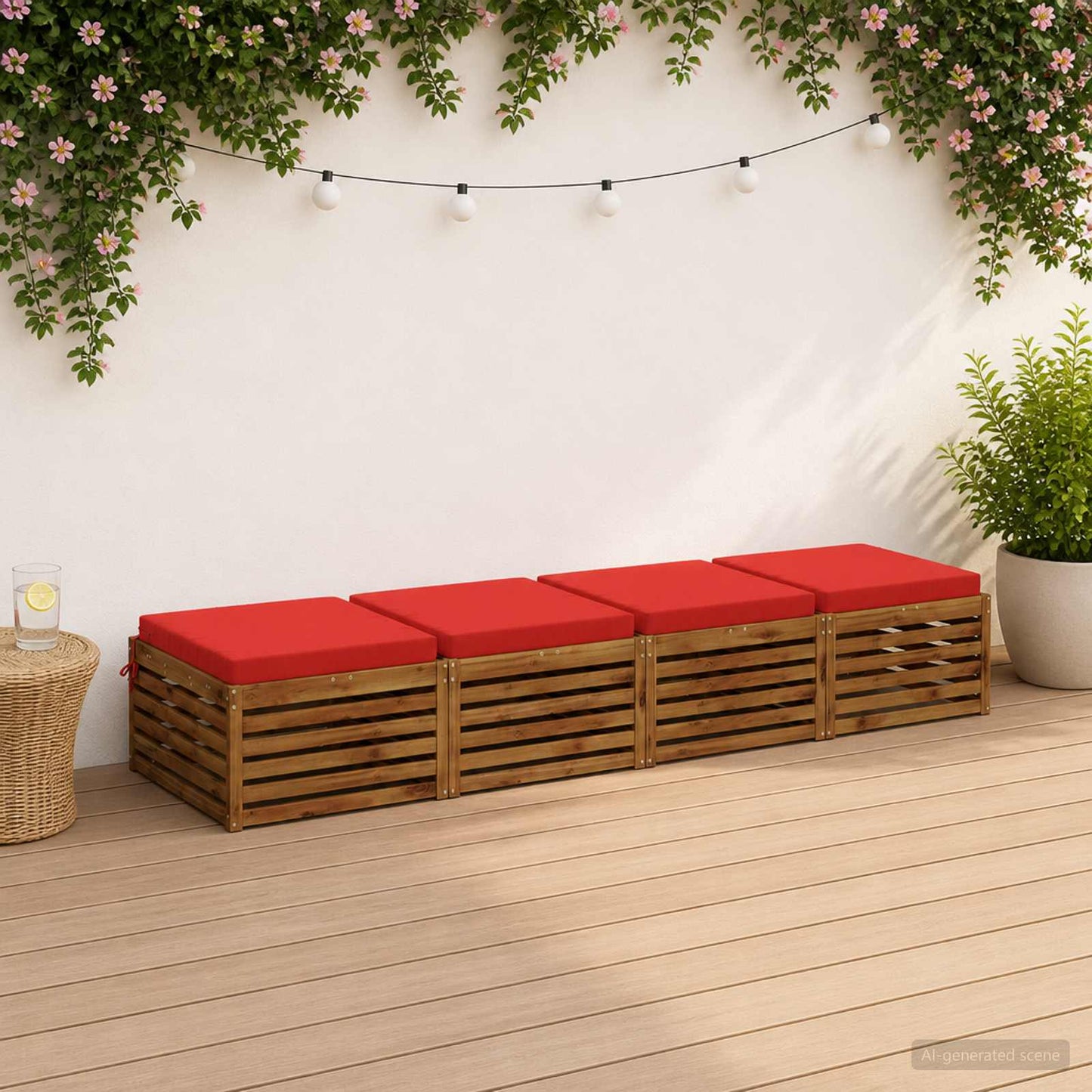 4-Piece Seat Cushions SOEST 4 pcs 100% Polyester Red