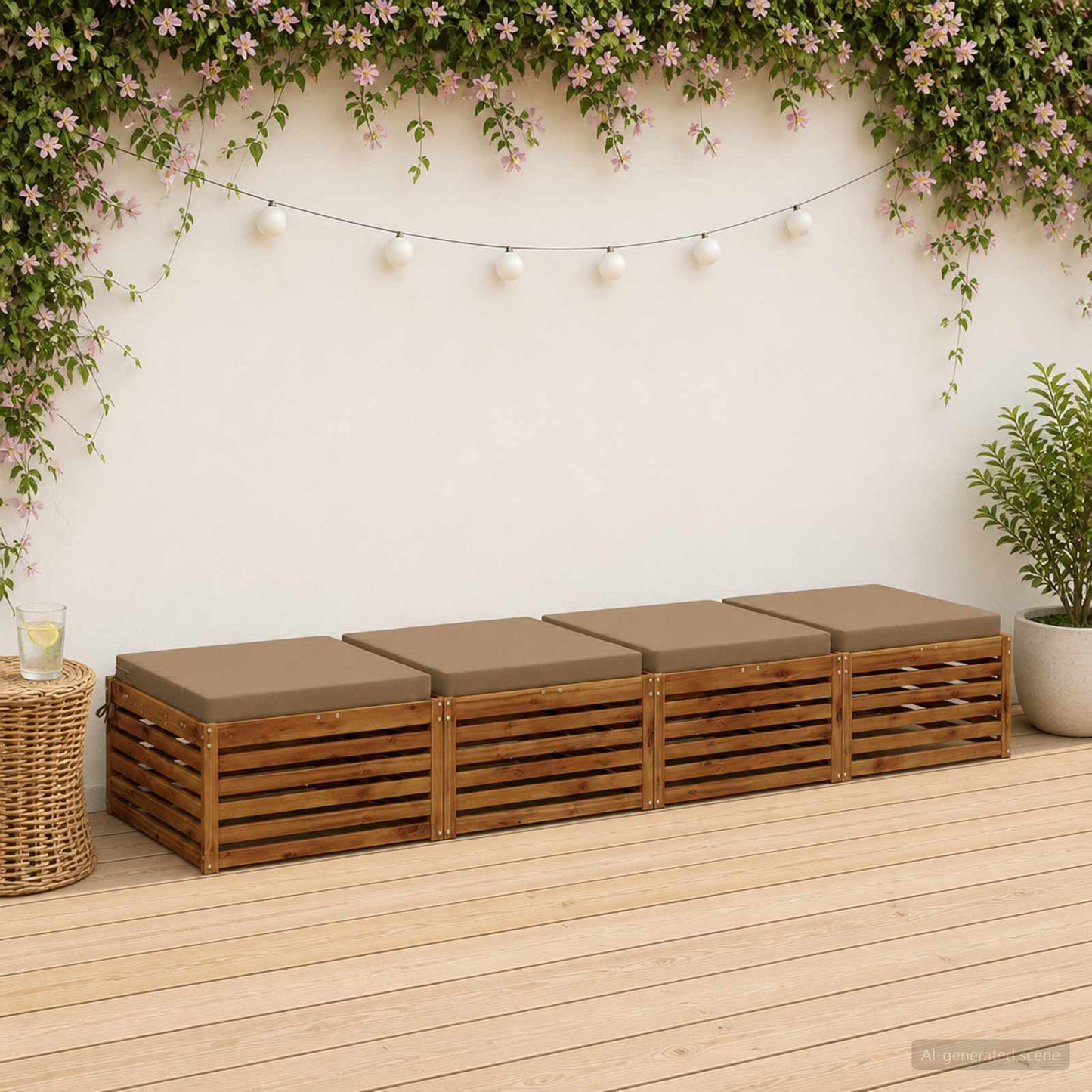 4-Piece Seat Cushions SOEST 4 pcs 100% Polyester Taupe
