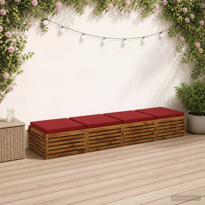 4-Piece Seat Cushions SOEST 4 pcs 100% Polyester Wine Red