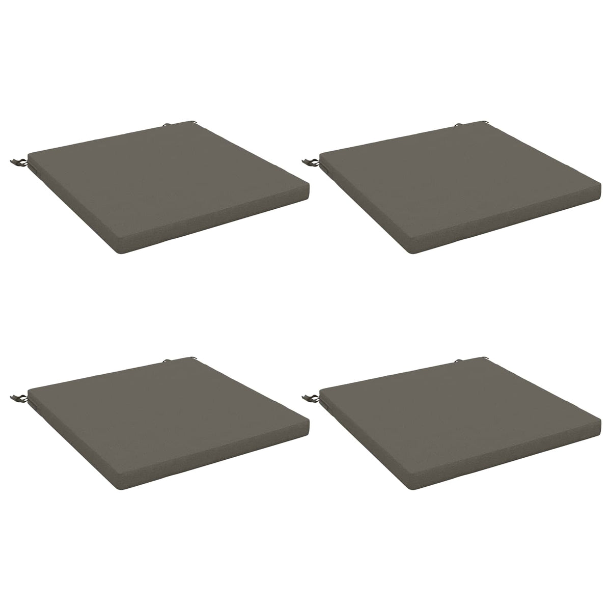 4-Piece Seat Cushions SOEST 4 pcs 100% Polyester Grey