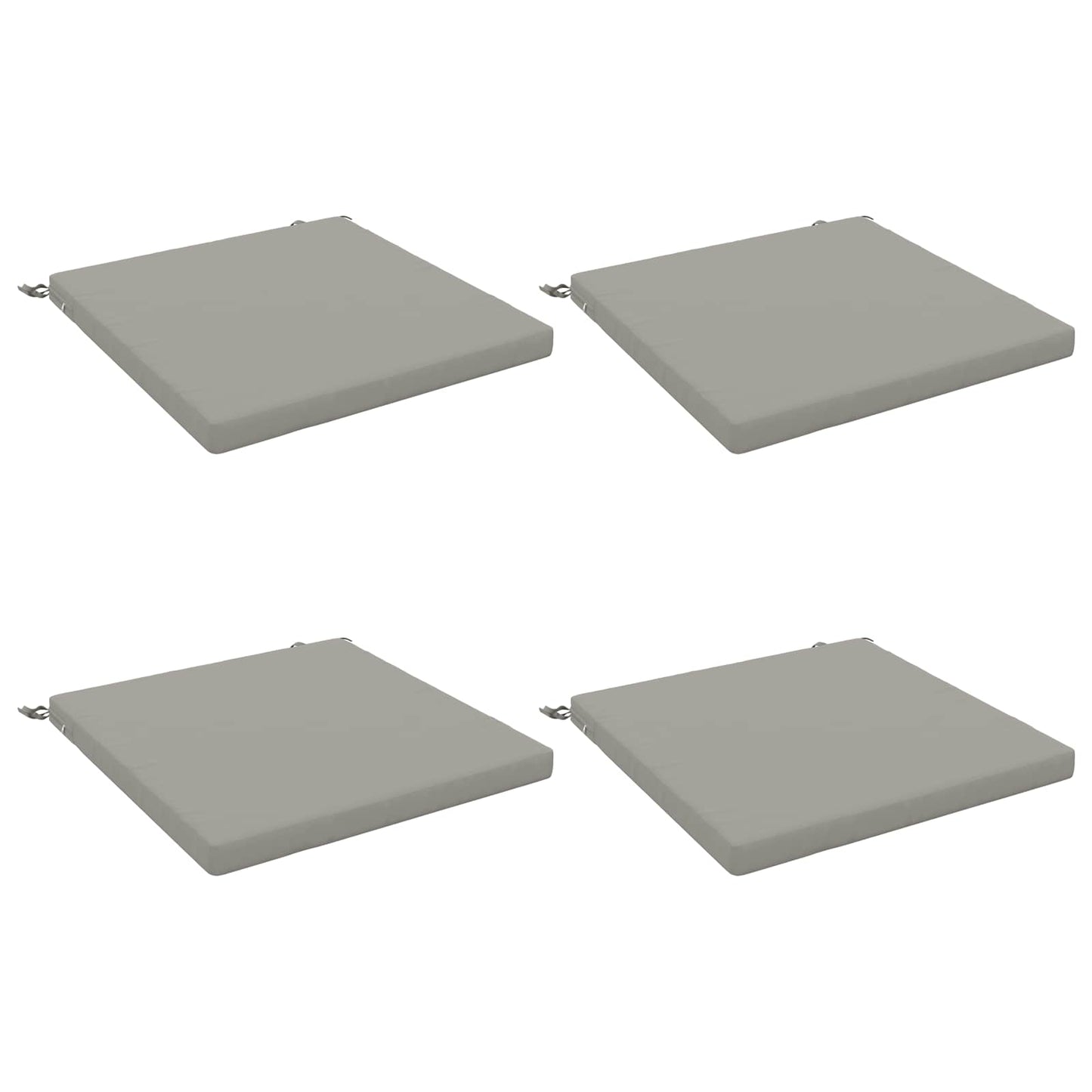 4-Piece Seat Cushions SOEST 4 pcs 100% Polyester Grey